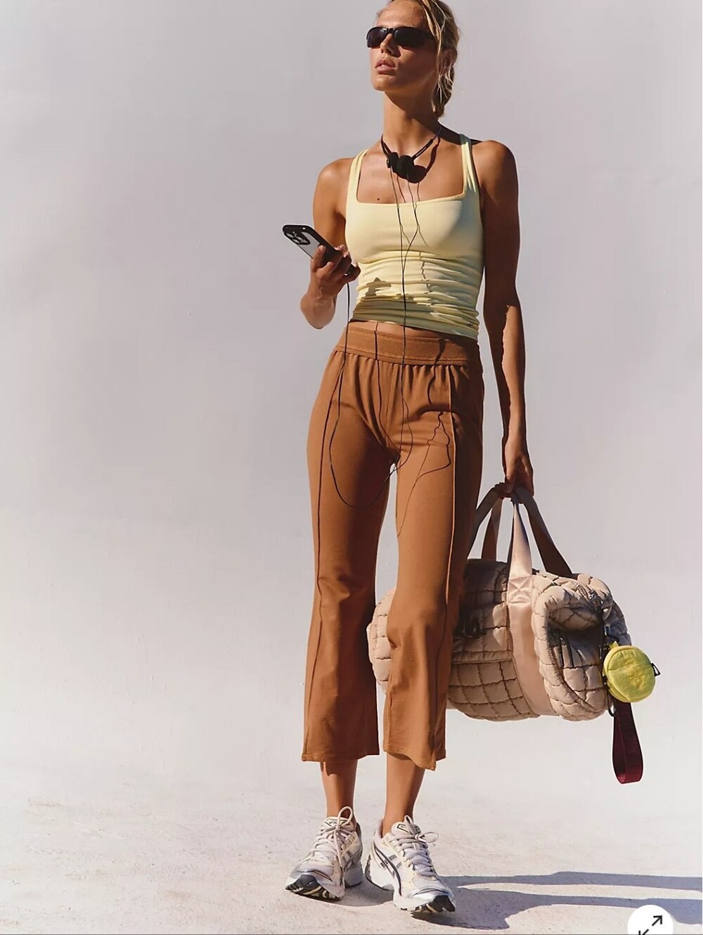 Free People Tryouts Cropped Flare Pants In Twig M NWT